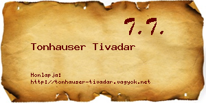 Tonhauser Tivadar névjegykártya