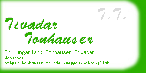 tivadar tonhauser business card